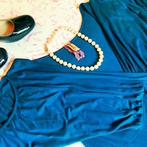 Lucie Lu Teal Jersey XL size12-14 Dress